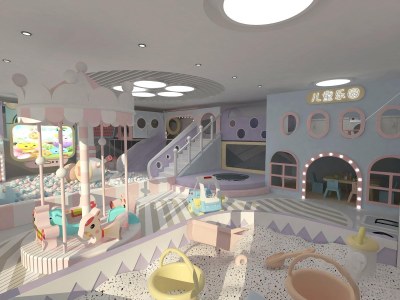 现代马卡龙淘气堡儿童乐园3D模型下载